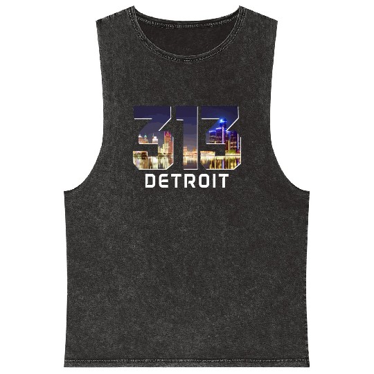 Detroit Michigan Motor City USA Mineral Wash Tank Tops