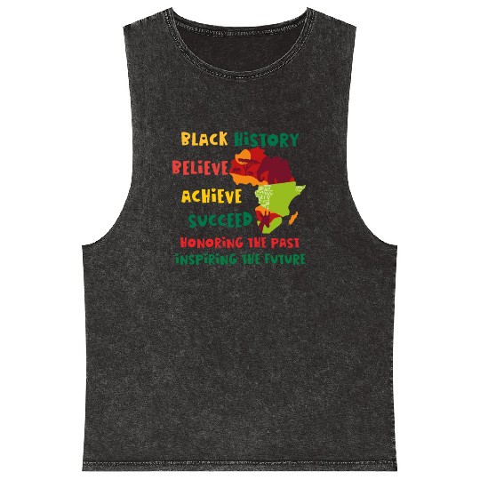 Honoring Past Inspiring Future Black History Month Mineral Wash Tank Tops