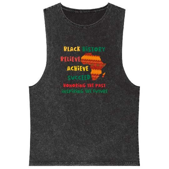 Honoring Past Inspiring Future Black History Month Mineral Wash Tank Tops