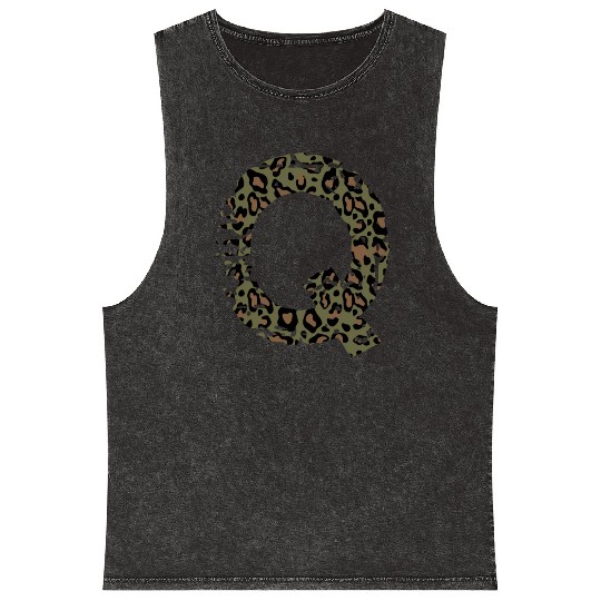 Q army camo design Mineral Wash Tank Tops