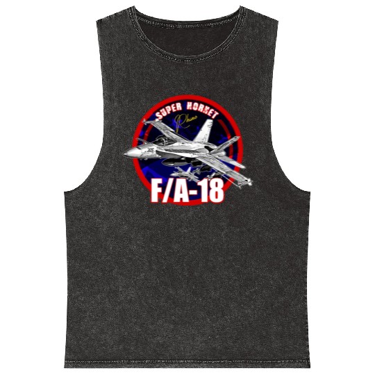 F18 Hornet Us Air Force Fighterjet Mineral Wash Tank Tops