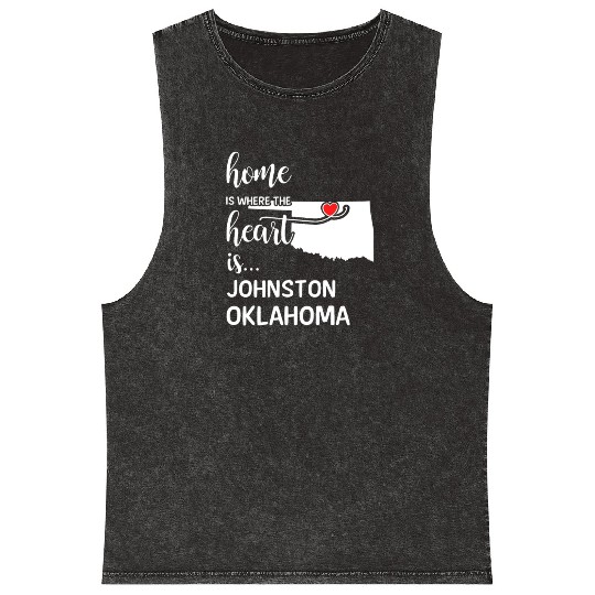 Johnston County Oklahoma Is Where My Heart Is Gift Mineral Wash Tank Tops