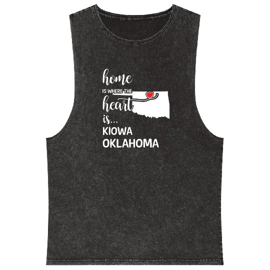 Kiowa County Oklahoma Is Where My Heart Is Gift Mineral Wash Tank Tops