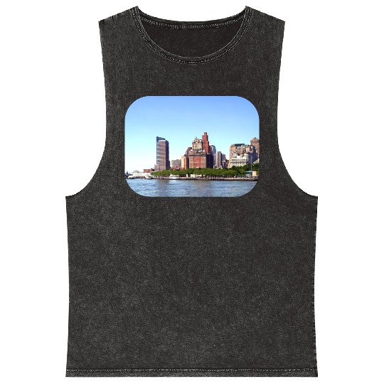 Manhattan NY - Manhattan Skyline on a Clear Day Mineral Wash Tank Tops