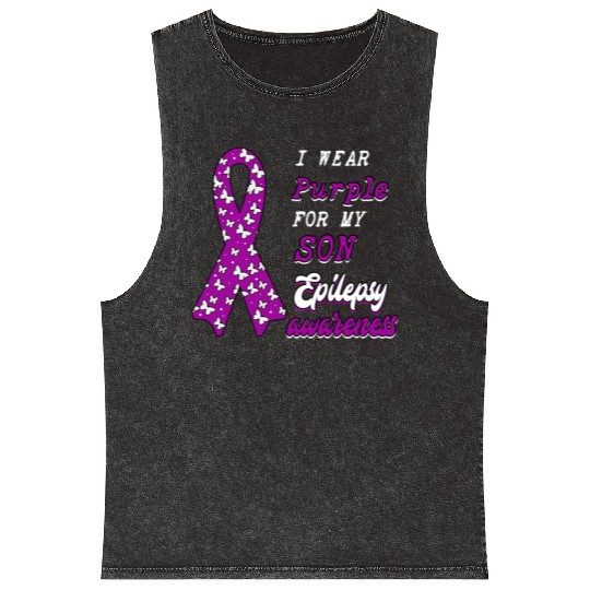 Epilepsy Awareness For My Son Mineral Wash Tank Tops
