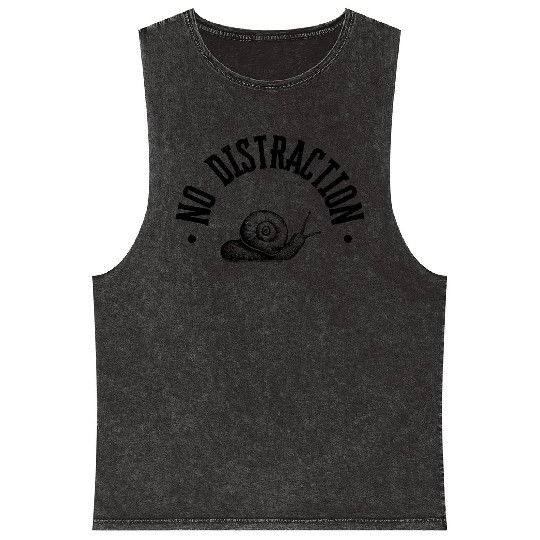Beige and Black Typography Snail Lover Mineral Wash Tank Tops
