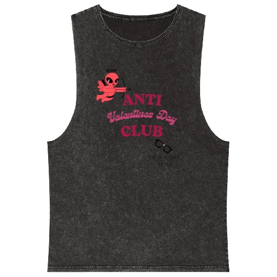 Anti Valentines Club Beautiful Nerd by Tavia Linen Mineral Wash Tank Tops