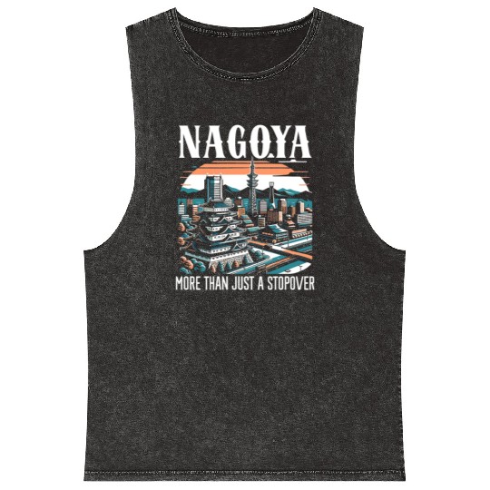 Nagoya Japan Country Travel Vacation I Love Nagoya Mineral Wash Tank Tops