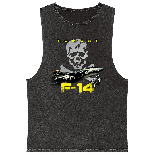 F-14 Tomcat Fighterjet Mineral Wash Tank Tops