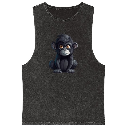 Cute Monkey for Kids for a Kid Mineral Wash Tank Tops