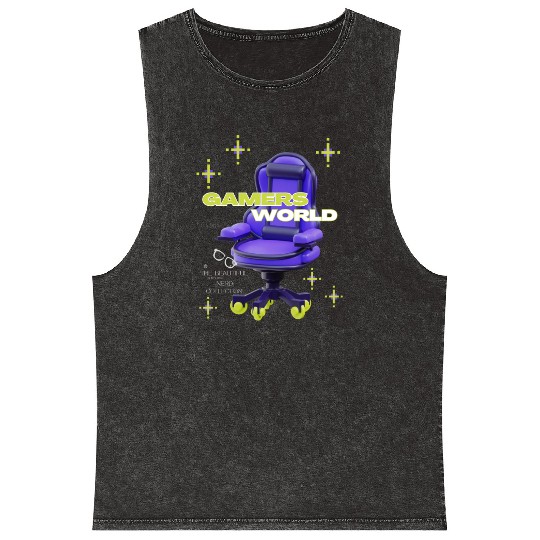 Game Sports Fun! Designed by Tavia Linen Mineral Wash Tank Tops