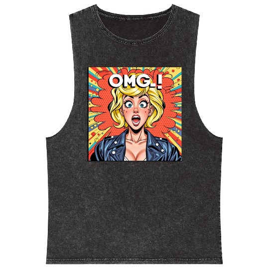 OMG Funny comics Mineral Wash Tank Tops