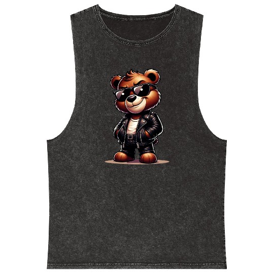 Bad Teddy Bear Mineral Wash Tank Tops