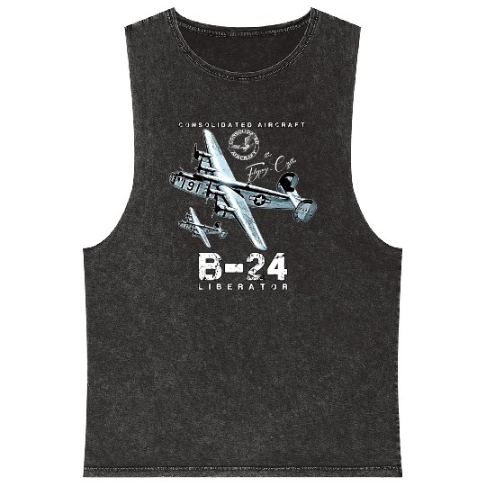 B24 Liberator The Flying Coffin WW2 Heavy Bomber A Mineral Wash Tank Tops