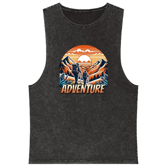 Hiking Outdoor Camping Adventure Mineral Wash Tank Tops
