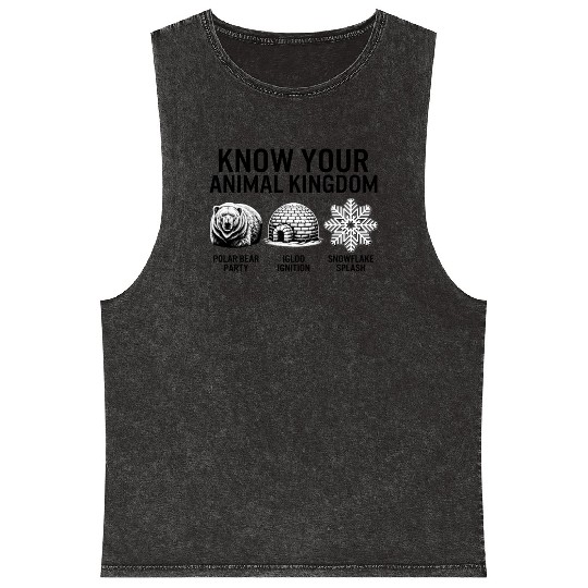 Winter Mineral Wash Tank Tops, Know Your Animal Kingdom Polar Bear