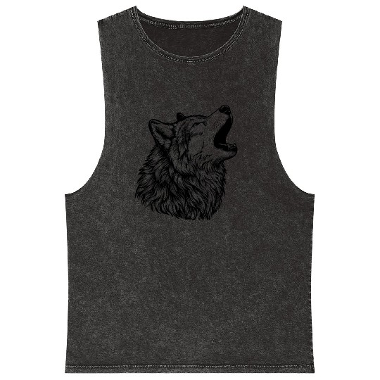 Howling Wolf #2 Mineral Wash Tank Tops