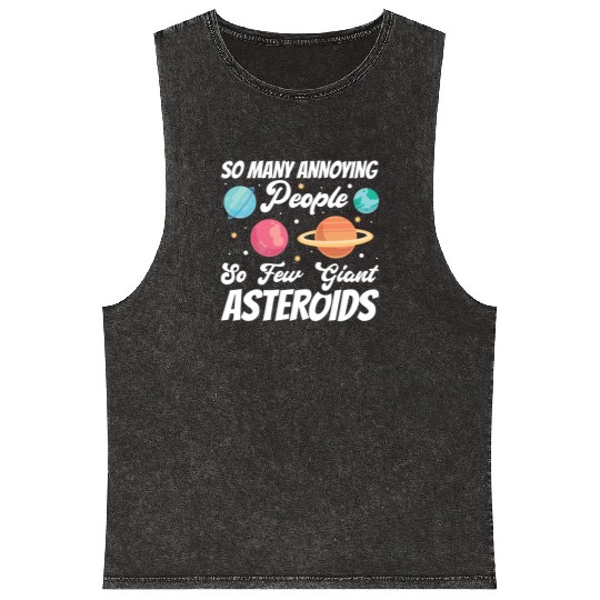 Sarcastic Planet Scientist Saying Mineral Wash Tank Tops