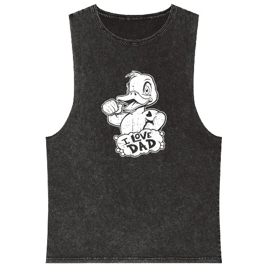Duck Goose Geese I Love Dad Mineral Wash Tank Tops