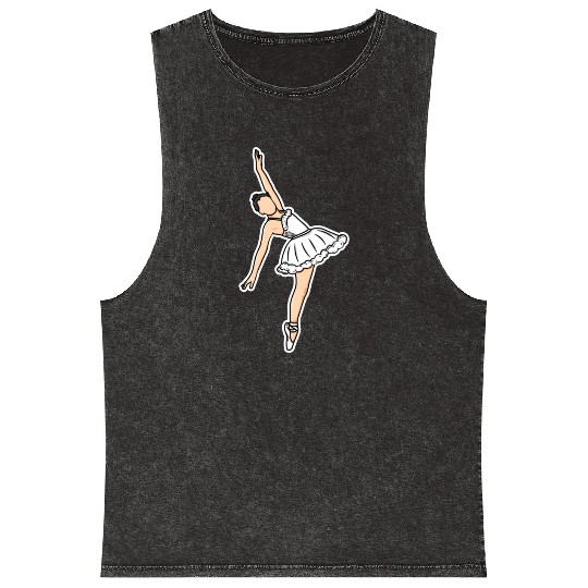 Ballet Girl Sketch Mineral Wash Tank Tops