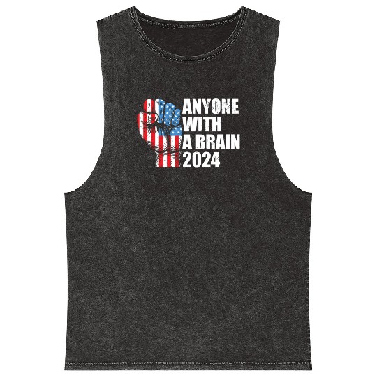 2024 Brain Vote Democracy Anti-Trump Mineral Wash Tank Tops