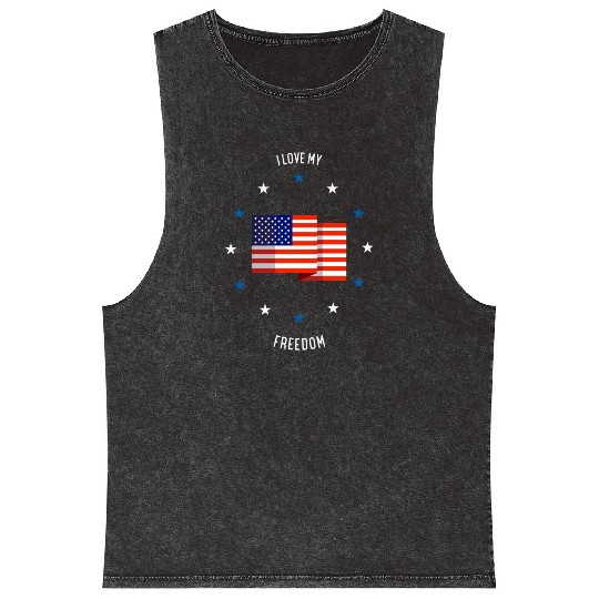 I love my freedom (pd6) Mineral Wash Tank Tops