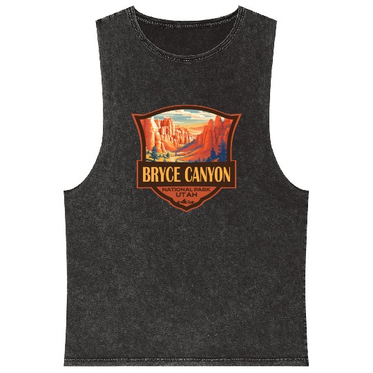 Bryce Canyon National Park Travel Retro Badge Mineral Wash Tank Tops