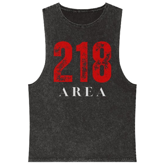 218 Area Code Retro Minnesota Duluth Mineral Wash Tank Tops