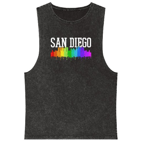 San Diego California Vintage Souvenir Mineral Wash Tank Tops