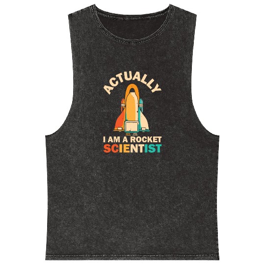 Retro Rocket Scientist Space Shuttle Mineral Wash Tank Tops