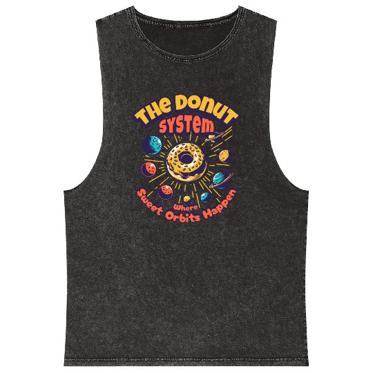 Donut Solar System Mineral Wash Tank Tops