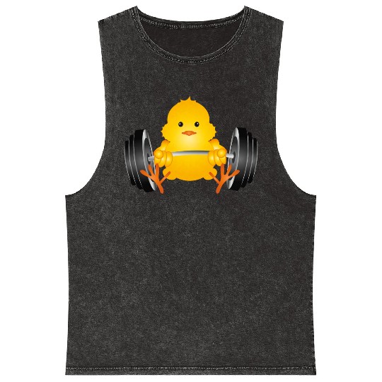 Bodybuilder chicken with dumbbell while training Mineral Wash Tank Tops