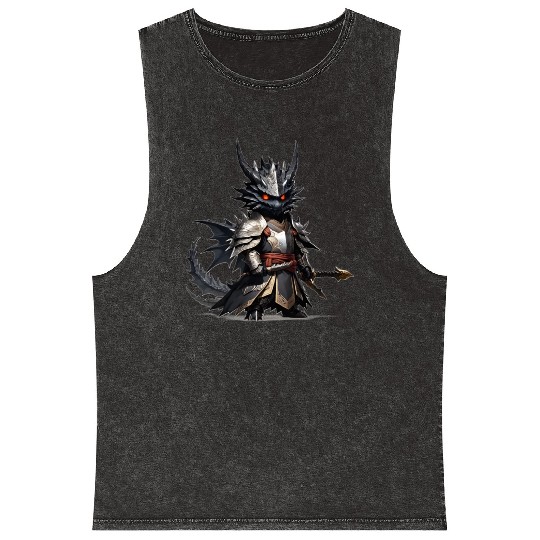 Chibi dragonwarrior in Full armor Mineral Wash Tank Tops