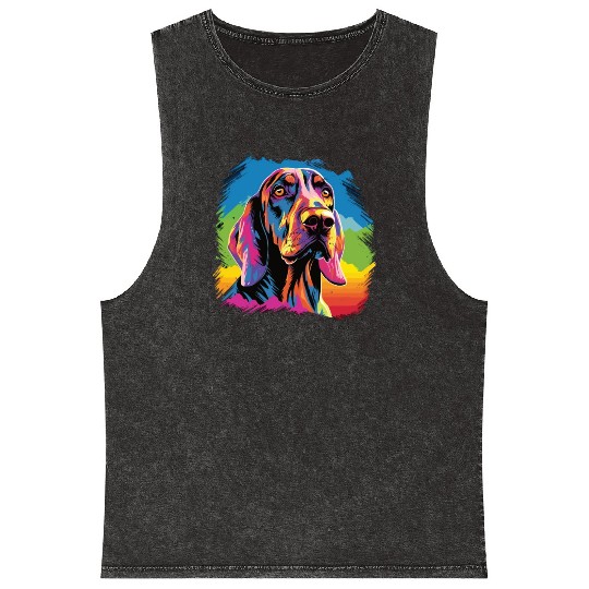 Watercolor Colorful Bayerischer Gebirgsschweißhund Mineral Wash Tank Tops
