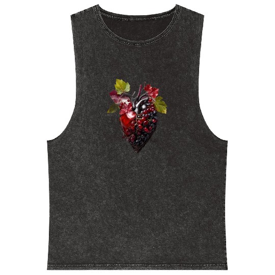 Human heart made with wine Mineral Wash Tank Tops