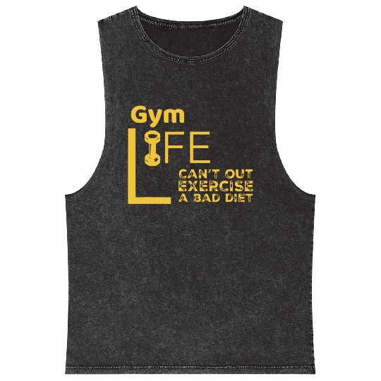 Gym Rat Bad Diet Exercise Mineral Wash Tank Tops