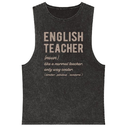English Teacher Defined - Funny Retro Mineral Wash Tank Tops