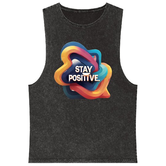 Stay positive Mineral Wash Tank Tops