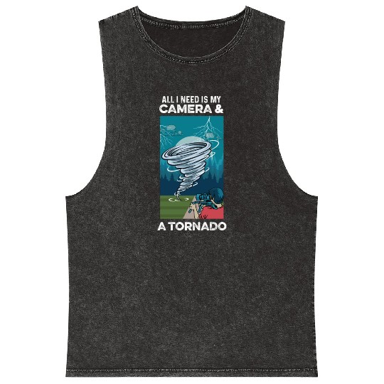 Camera & Tornado Videographer Gift Mineral Wash Tank Tops