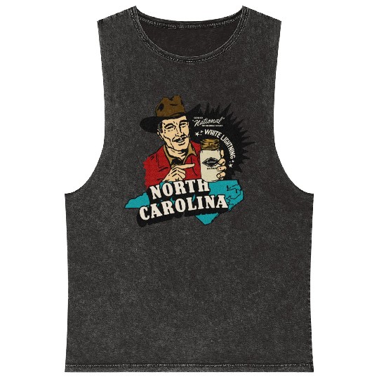 Vintage Raleigh NC Moonshine Mineral Wash Tank Tops