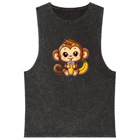 Monkey Business: Banana Juice Break Mineral Wash Tank Tops
