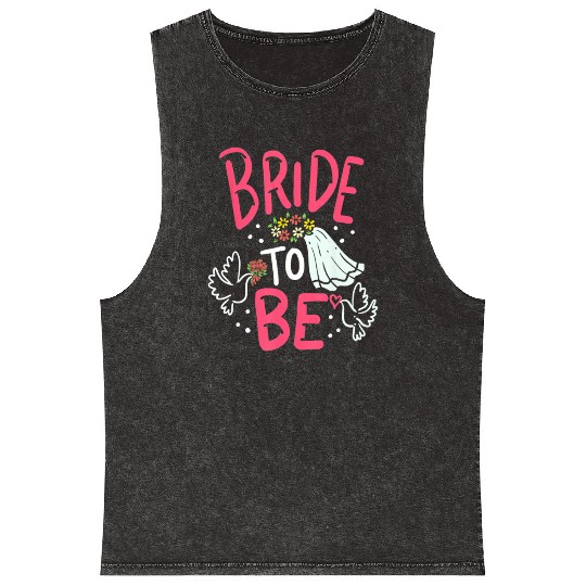 Bride To Be Engagement Marriage Bachelorette Party Mineral Wash Tank Tops