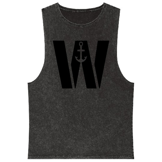 Wanchor W Anchor Essential,Hunter, pirate, ship Mineral Wash Tank Tops