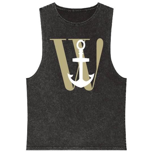 Wanchor W Anchor Essential,Hunter, pirate, ship Mineral Wash Tank Tops