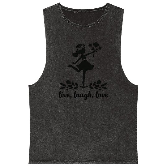 Live, laugh, love Mineral Wash Tank Tops