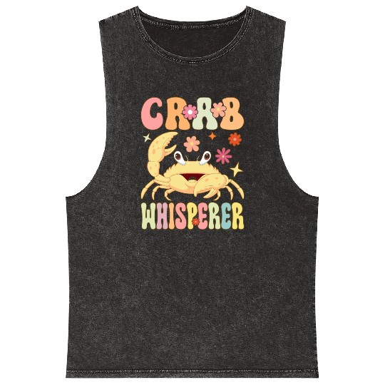 Groovy Crab Lover Seafood Lover Mineral Wash Tank Tops