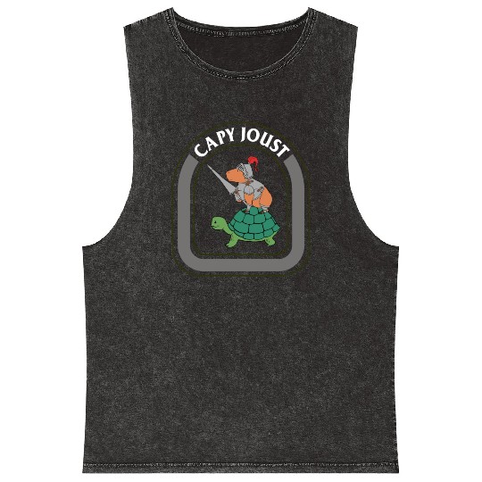 Capybara Mineral Wash Tank Tops, Capy Joust Mineral Wash Tank Tops, Gift For Joust