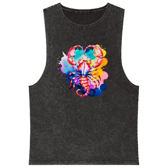 Color splash zodiac: Scorpio Mineral Wash Tank Tops