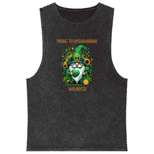 Prone To Shenanigans And Malarkey Mineral Wash Tank Tops