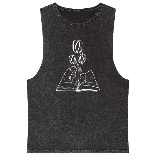 Book Books Tulip Flower Flowers Tulips Mineral Wash Tank Tops